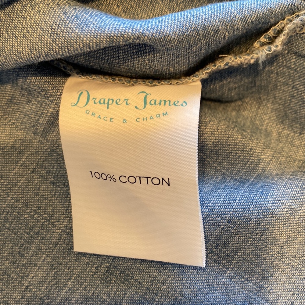 Draper James Chambray Bell Sleeves Button Down Sz 0 - Picture 10 of 11